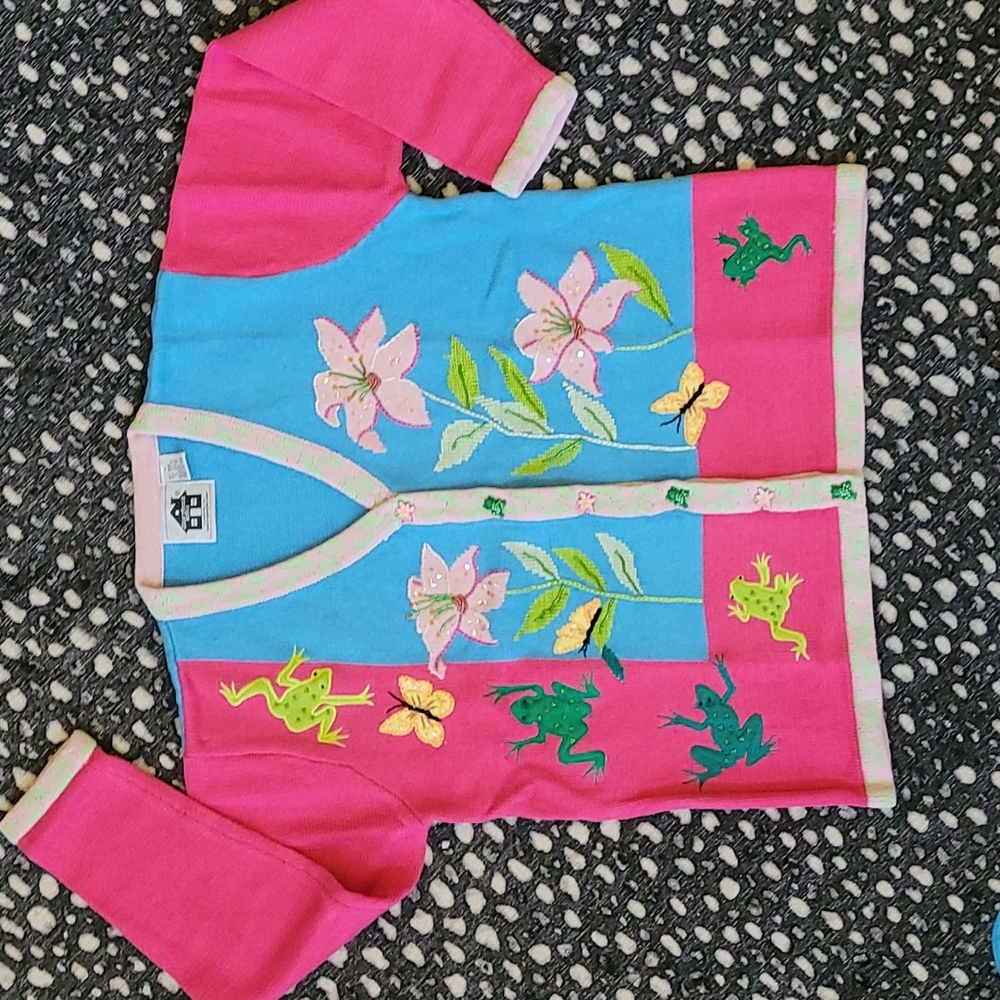 SALE!! Storybook Knits "Leap Frog" Sweater NWT Sz L